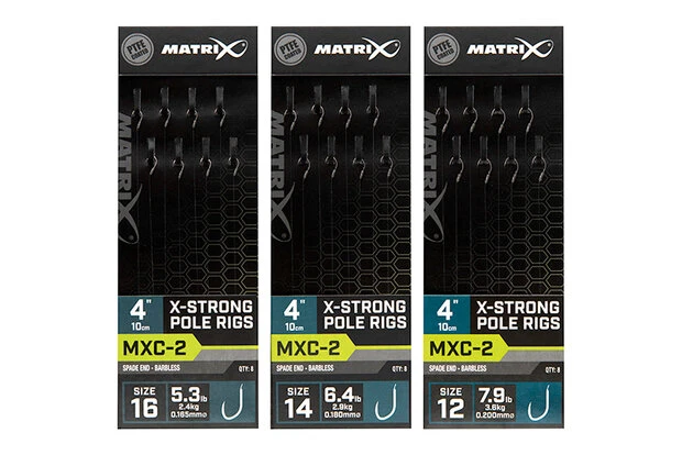 Matrix - Onderlijn MXC-2 Barbless 10cm X-Strong Pole Rigs - Matrix 3 Matrix - Onderlijn MXC-2 Barbless 10cm X-Strong Pole Rigs - Matrix